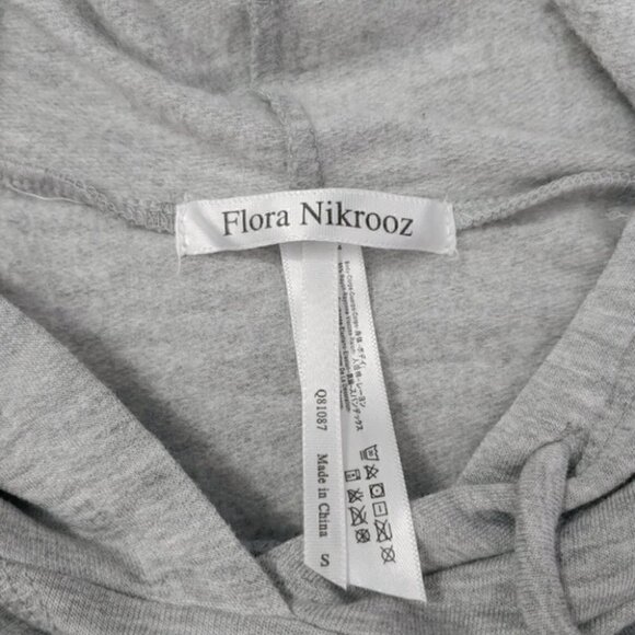 NWT FLORA NIKROOZ gray lace loungewear hoodie sweatshirt - Picture 7 of 16